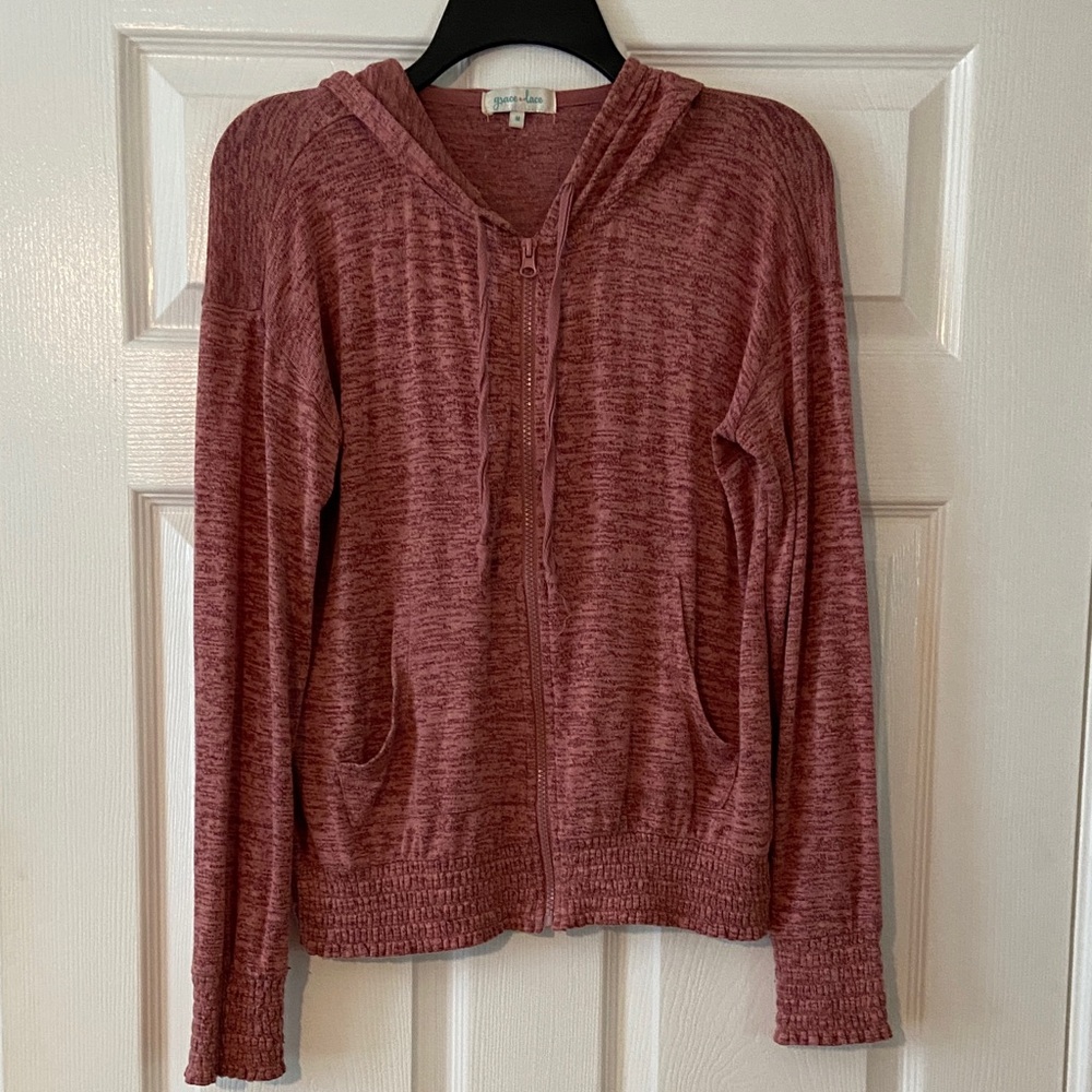 Grace & Lace Pink Knit Hoodie